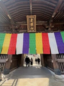 五色幕潜る善人初詣